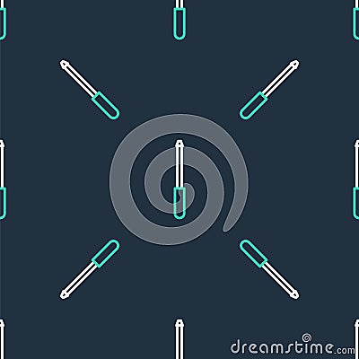 Line Knife sharpener icon isolated seamless pattern on black background. Vector Stock Photo