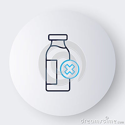 Line Lactose intolerance icon isolated on white background. Not allow milk. Allergy concept, lactose intolerance allergy Vector Illustration