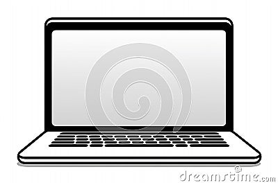 Line laptop icon vector stlye Stock Photo