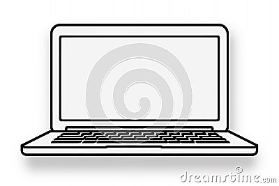 Line laptop icon vector stlye Stock Photo