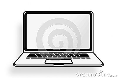 Line laptop icon vector stlye Stock Photo