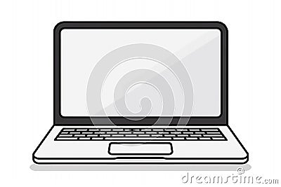 Line laptop icon vector stlye Stock Photo