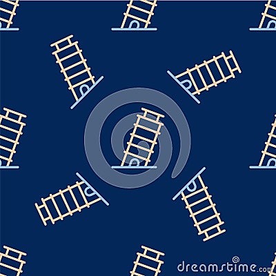 Line Leaning tower in Pisa icon isolated seamless pattern on blue background. Italy symbol. Vector Vector Illustration