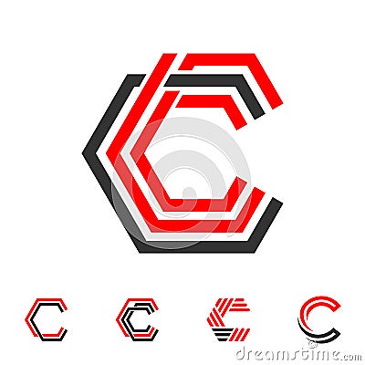 LINE LETTER C LOGO Vector Illustration