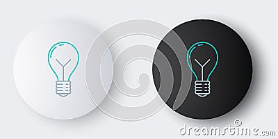 Line Light bulb with concept of idea icon isolated on grey background. Energy and idea symbol. Inspiration concept Vector Illustration