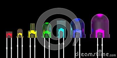 Line from light emitting diodes Stock Photo