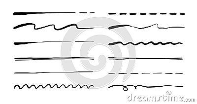 Line marker stroke underline. Marker highlight brush effect. Handwriting vector brush underline Vector Illustration