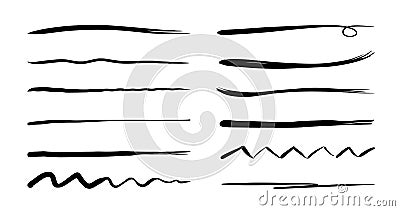 Line marker stroke underline. Marker highlight brush effect. Handwriting vector brush underline Vector Illustration