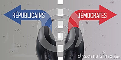 Line marking the difference between the Democratic and Republican vote in the United States Stock Photo