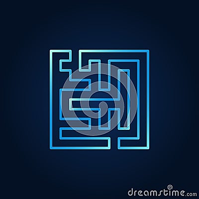 Line maze blue icon Vector Illustration