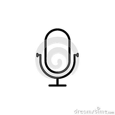 line microphone, mic icon on white background Stock Photo