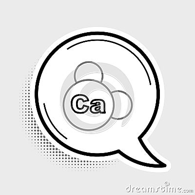 Line Mineral Ca Calcium icon isolated on grey background. Mineral vitamin complex with a chemical formula. Colorful Stock Photo