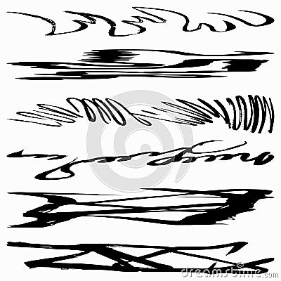 Line monochrome graffiti grunge texture collection of vector illustration Vector Illustration