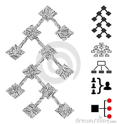 Line Mosaic Binary Tree Icon Stock Photo