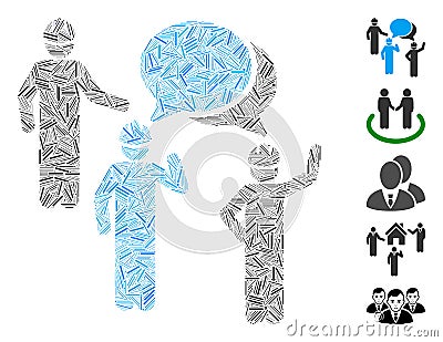 Line Mosaic Engineer Persons Forum Icon Stock Photo