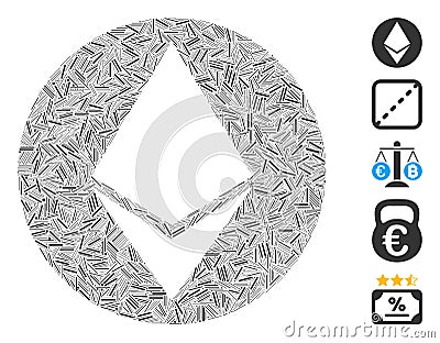 Line Mosaic Ethereum Coin Icon Editorial Stock Photo