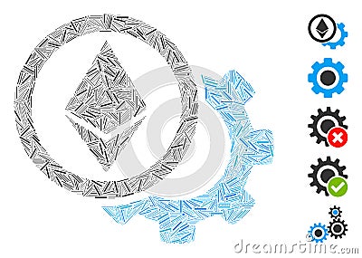 Line Mosaic Ethereum Options Cogwheel Editorial Stock Photo