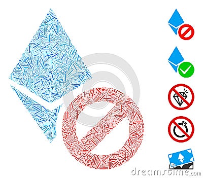 Line Mosaic Forbidden Ethereum Crystal Icon Editorial Stock Photo