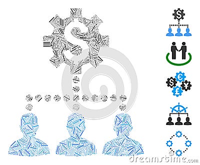 Line Mosaic Industrial Bank Clients Icon Stock Photo