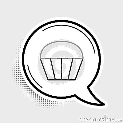 Line Muffin icon isolated on grey background. Colorful outline concept. Vector Vector Illustration