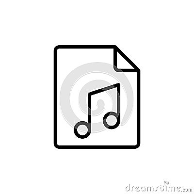 line music, audio file icon on white background Stock Photo