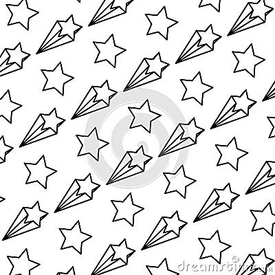 Line nice shooting star art background Vector Illustration