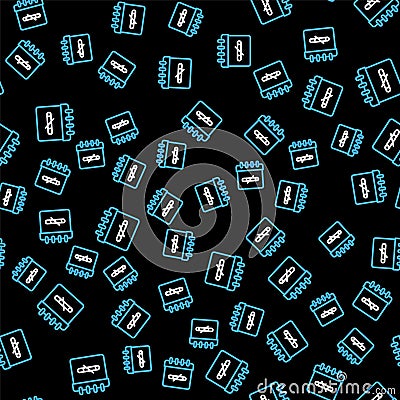 Line No smoking days icon isolated seamless pattern on black background. Concept of no smoking and world no tobacco day Vector Illustration