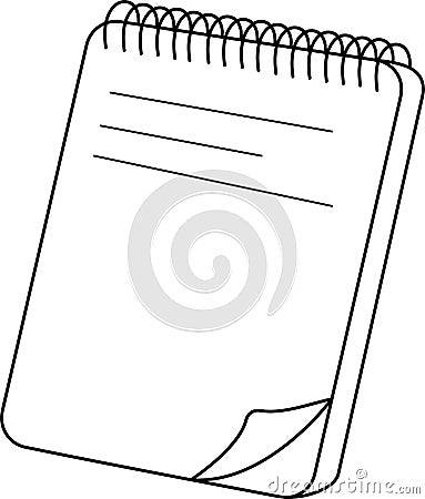 Line notebook. Back to School. Eduction Object. Isolated Vector Illustration