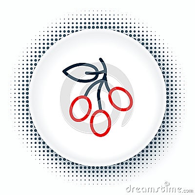 Line Olives branch icon isolated on white background. Colorful outline concept. Vector Stock Photo