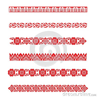 Line pattern Asian traditional art Design Vector, Thai traditional design ( Lai Thai pattern ) Vector Illustration