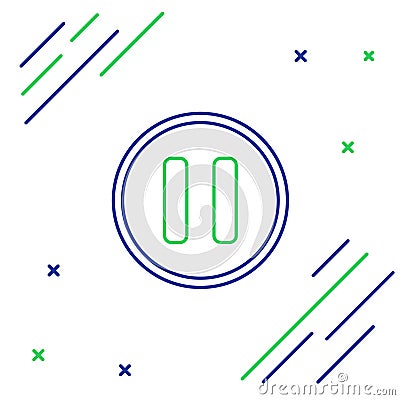 Line Pause button icon isolated on white background. Colorful outline concept. Vector Vector Illustration
