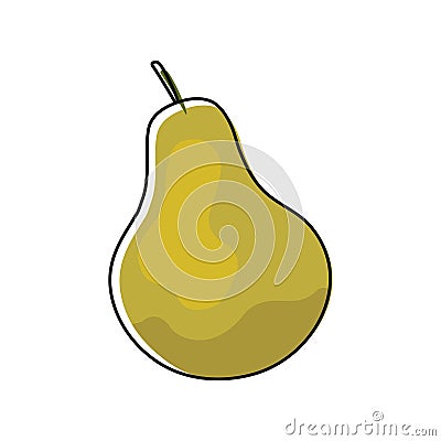 Line pear on white background. Vector Vector Illustration