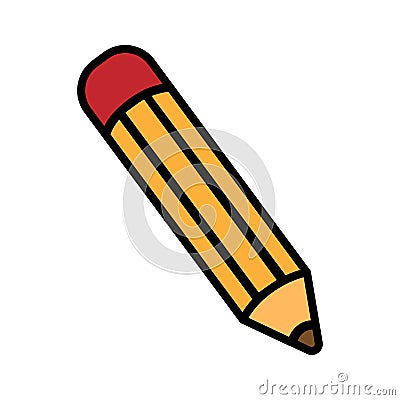Line pencil icon for paper design. Simple flat modern drawing. Outline symbol collection. Modern Vector Illustration