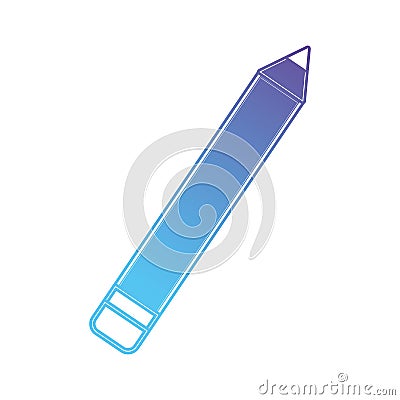 Line pencil object icon to study Vector Illustration