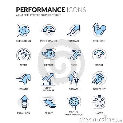 Line Performance Icons Vector Illustration