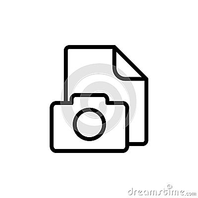 line photo file, gallery icon on white background Stock Photo