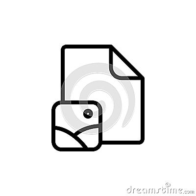 line photo file, gallery icon on white background Stock Photo