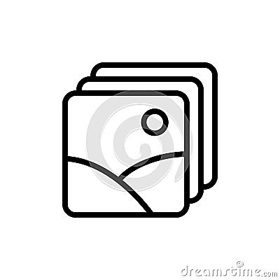 line picture, photo gallery, icon on white background Stock Photo