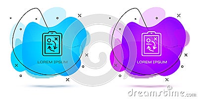 Line Planning strategy concept icon isolated on white background. Hockey cup formation and tactic. Abstract banner with Vector Illustration