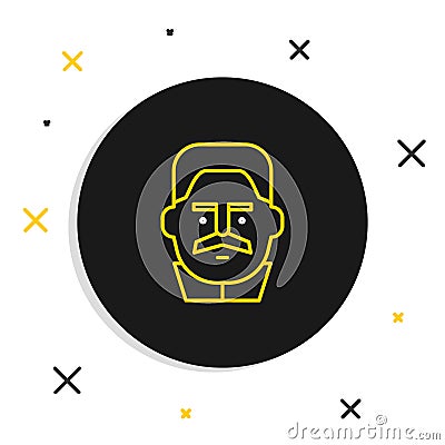 Line Portrait of Joseph Stalin icon isolated on white background. Colorful outline concept. Vector Stock Photo
