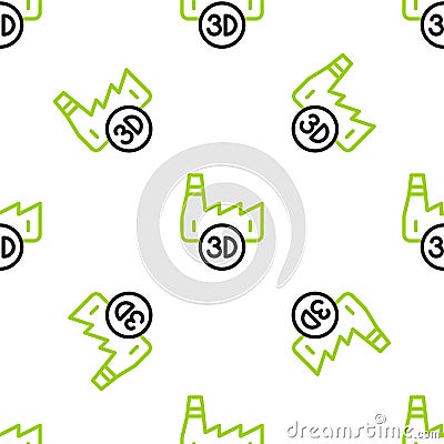 Line Printing house industry icon isolated seamless pattern on white background. Vector Vector Illustration