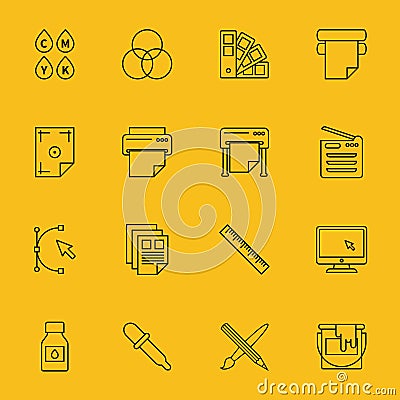 Line printing icons Vector Illustration