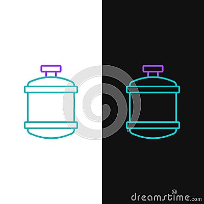 Line Propane gas tank icon isolated on white and black background. Flammable gas tank icon. Colorful outline concept Stock Photo