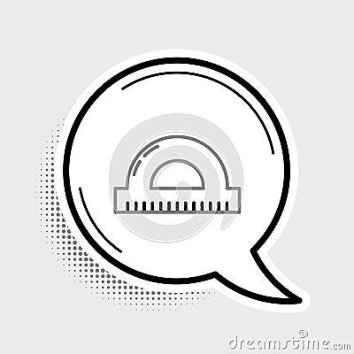 Line Protractor grid for measuring degrees icon isolated on grey background. Tilt angle meter. Measuring tool. Geometric Vector Illustration