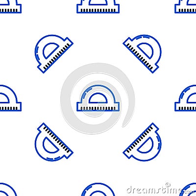 Line Protractor grid for measuring degrees icon isolated seamless pattern on white background. Tilt angle meter Vector Illustration