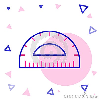 Line Protractor grid for measuring degrees icon isolated on white background. Tilt angle meter. Measuring tool Vector Illustration
