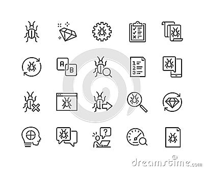 Line Quality Assurance Icons Vector Illustration