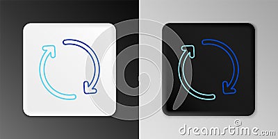 Line Refresh icon isolated on grey background. Reload symbol. Rotation arrows in a circle sign. Colorful outline concept Vector Illustration
