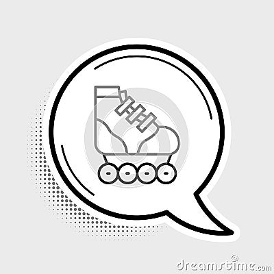 Line Roller skate icon isolated on grey background. Colorful outline concept. Vector Stock Photo