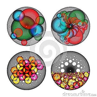 Line rosettes and mandalas. Vector Illustration